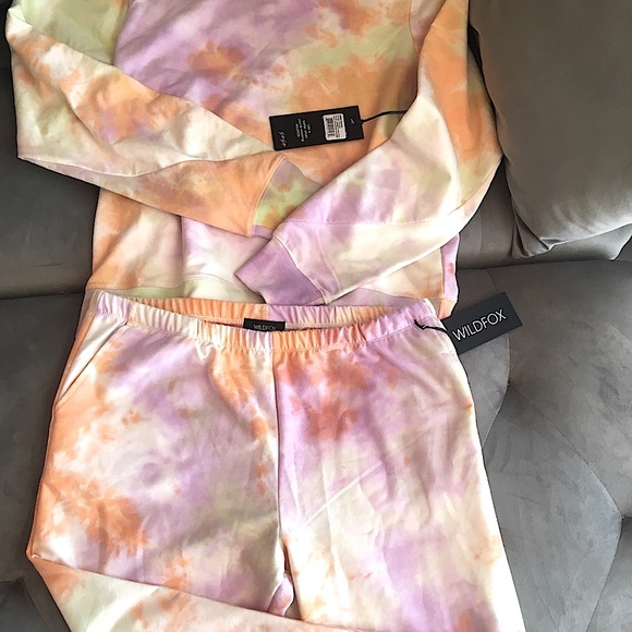 Wildfox Pants - Wildfox Sherbert Tie Dye Sweatpants & Sweatshirt Size Large